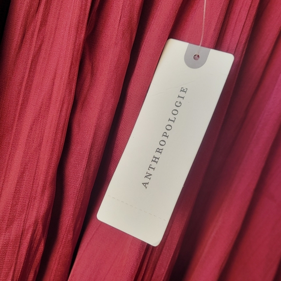 ANTHROPOLOGIE WINE BORD RUFFLED SKIRT SIZE XL ELASTIC WAIST 30" LONG POCKET - Picture 10 of 12